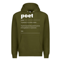 Army Green poet definition funny for poet drama poetry poems t shirt Premium Hoodie - linhVisuals