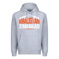 Heather Grey sikh khalistan zindabad singh punjabi t shirt Premium Hoodie - linhVisuals