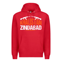 Red sikh khalistan zindabad singh punjabi t shirt Premium Hoodie - linhVisuals
