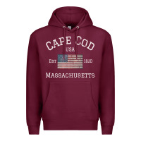 Burgundy cape cod massachusetts american flag usa travel vintage pullover hoodi Premium Hoodie - linhVisuals