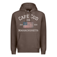 Coffee cape cod massachusetts american flag usa travel vintage pullover hoodi Premium Hoodie - linhVisuals