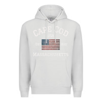 Dove Grey cape cod massachusetts american flag usa travel vintage pullover hoodi Premium Hoodie - linhVisuals