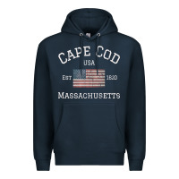 Navy cape cod massachusetts american flag usa travel vintage pullover hoodi Premium Hoodie - linhVisuals