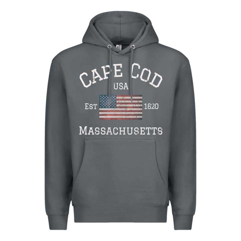 Cape Cod Massachusetts American Flag Usa Travel Vintage Pullover Hoodi Premium Hoodie by linhVisuals | Teevron