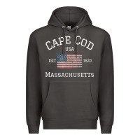 Smoke cape cod massachusetts american flag usa travel vintage pullover hoodi Premium Hoodie - linhVisuals