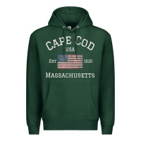 Sports Green cape cod massachusetts american flag usa travel vintage pullover hoodi Premium Hoodie - linhVisuals
