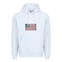 White cape cod massachusetts american flag usa travel vintage pullover hoodi Premium Hoodie - linhVisuals