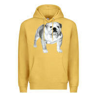 Antique Gold English Bulldog Art Premium Hoodie - linhVisuals
