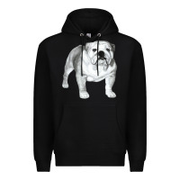 Black English Bulldog Art Premium Hoodie - linhVisuals