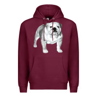 Burgundy English Bulldog Art Premium Hoodie - linhVisuals