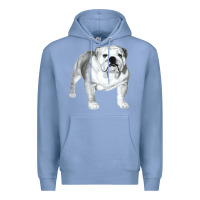 Colony Blue English Bulldog Art Premium Hoodie - linhVisuals
