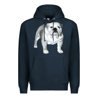 Navy English Bulldog Art Premium Hoodie - linhVisuals