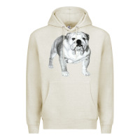 Oatmeal Heather English Bulldog Art Premium Hoodie - linhVisuals