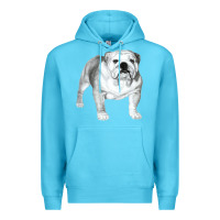 Ocean Blue English Bulldog Art Premium Hoodie - linhVisuals