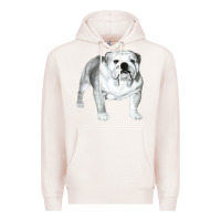 Pale Pink English Bulldog Art Premium Hoodie - linhVisuals