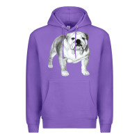 Purple English Bulldog Art Premium Hoodie - linhVisuals