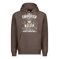 Coffee i can't fix stupid   funny carpentry woodworking carpenter t shirt Premium Hoodie - linhVisuals