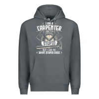 Rock i can't fix stupid   funny carpentry woodworking carpenter t shirt Premium Hoodie - linhVisuals