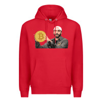 Red el salvador bitcoin bukele legal tender cryptocurrency btc t shirt Premium Hoodie - linhVisuals