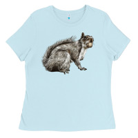 Baby Blue Gray Squirrel Ladies Tee - LillyAllenDesigns