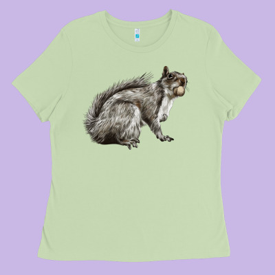 Gray Squirrel Ladies Tee Designed By Lillyallendesigns