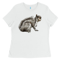 White Gray Squirrel Ladies Tee - LillyAllenDesigns