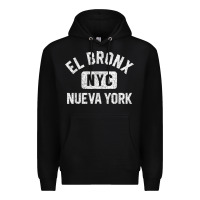 Black el bronx nueva york nyc gym style distressed white print t shirt Premium Hoodie - linhVisuals