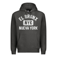 Charcoal Heather el bronx nueva york nyc gym style distressed white print t shirt Premium Hoodie - linhVisuals