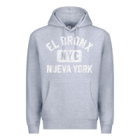 Heather Grey el bronx nueva york nyc gym style distressed white print t shirt Premium Hoodie - linhVisuals
