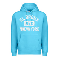 Ocean Blue el bronx nueva york nyc gym style distressed white print t shirt Premium Hoodie - linhVisuals