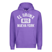 Purple el bronx nueva york nyc gym style distressed white print t shirt Premium Hoodie - linhVisuals