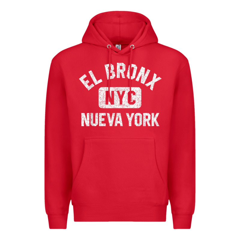 El Bronx Nueva York Nyc Gym Style Distressed White Print T Shirt Premium Hoodie by linhVisuals | Teevron