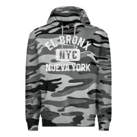 Slate Camo el bronx nueva york nyc gym style distressed white print t shirt Premium Hoodie - linhVisuals