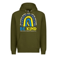 Army Green be kind down syndrome awareness blue ribbon rainbow march 21 t shirt Premium Hoodie - linhVisuals