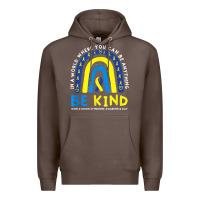 Be Kind Down Syndrome Awareness Blue Ribbon Rainbow March 21 T Shirt Premium Hoodie | Teevron