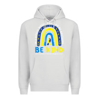Dove Grey be kind down syndrome awareness blue ribbon rainbow march 21 t shirt Premium Hoodie - linhVisuals
