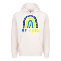 Pale Pink be kind down syndrome awareness blue ribbon rainbow march 21 t shirt Premium Hoodie - linhVisuals