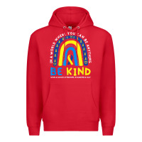 Red be kind down syndrome awareness blue ribbon rainbow march 21 t shirt Premium Hoodie - linhVisuals