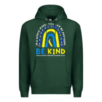 Sports Green be kind down syndrome awareness blue ribbon rainbow march 21 t shirt Premium Hoodie - linhVisuals