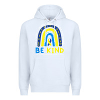 White be kind down syndrome awareness blue ribbon rainbow march 21 t shirt Premium Hoodie - linhVisuals