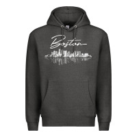 Charcoal Heather boston skyline t shirt for women, men, girls & boys Premium Hoodie - linhVisuals