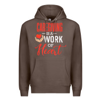 Coffee caregiving is a work of heart caregiver gifts for men, women t shirt Premium Hoodie - linhVisuals