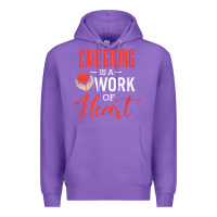 Purple caregiving is a work of heart caregiver gifts for men, women t shirt Premium Hoodie - linhVisuals