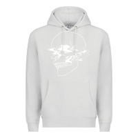 Dove Grey creepy cool egirl eboy pastel goth vaporwave glitch skull sweatshirt Premium Hoodie - linhVisuals