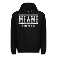 Black miami florida souvenir t shirt Premium Hoodie - linhVisuals