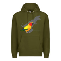 Army Green cute screaming parrot, birb memes, funny t rex sun conure t shirt Premium Hoodie - linhVisuals
