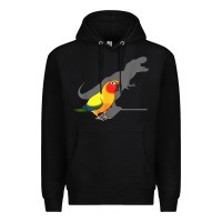 Black cute screaming parrot, birb memes, funny t rex sun conure t shirt Premium Hoodie - linhVisuals