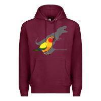 Burgundy cute screaming parrot, birb memes, funny t rex sun conure t shirt Premium Hoodie - linhVisuals