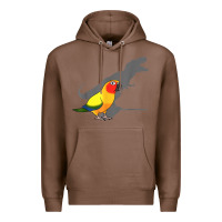 Chestnut cute screaming parrot, birb memes, funny t rex sun conure t shirt Premium Hoodie - linhVisuals