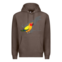 Coffee cute screaming parrot, birb memes, funny t rex sun conure t shirt Premium Hoodie - linhVisuals